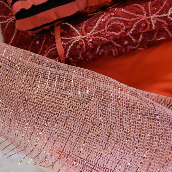 12.5+ Yards PINK Fabric Bundle Solids Stripes Textures Embellished Sewing Crafts - Picture 4 of 16